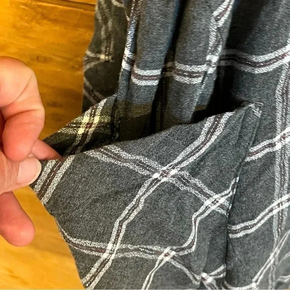 Women's pre-worn Zara Basic Z1975 Denim Large gray button up plaid Metallic stri - Picture 4 of 9